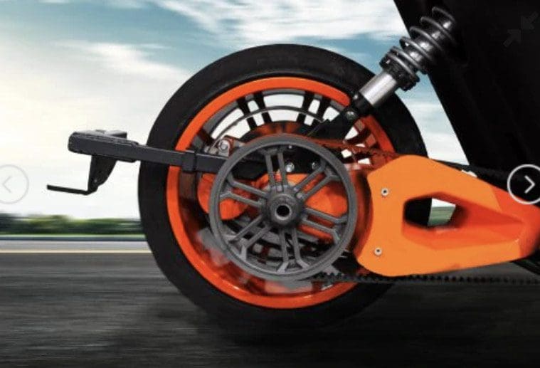 A black and orange tire