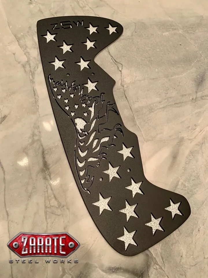 A metal plate with stars