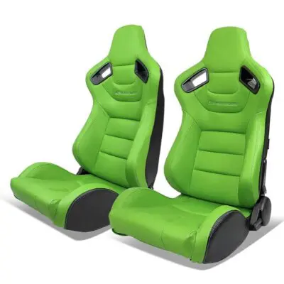 Sport Racing Seat Green PU Leather