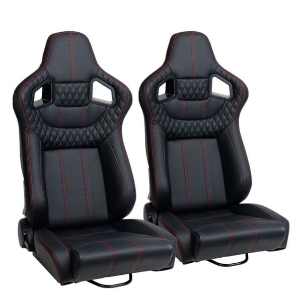 Sport Seats Black with Red Stitching fit