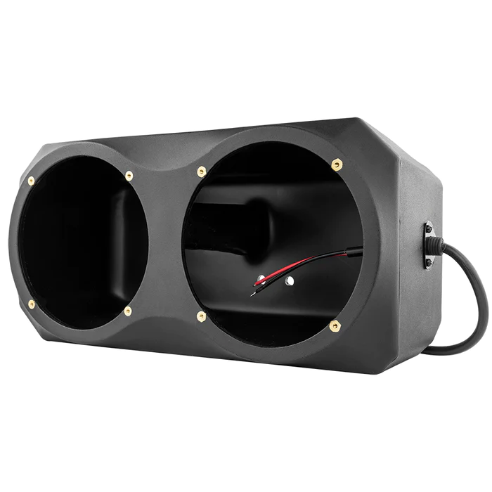 Dual gauge housing pod for car dashboard installation.