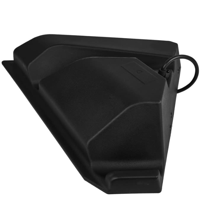 IMG_4633 Black angular face mask with adjustable ear loops.