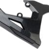 61YEdvH-vOL._AC_SL1500_ Close-up of a carbon fiber motorcycle part with a sleek black finish.
