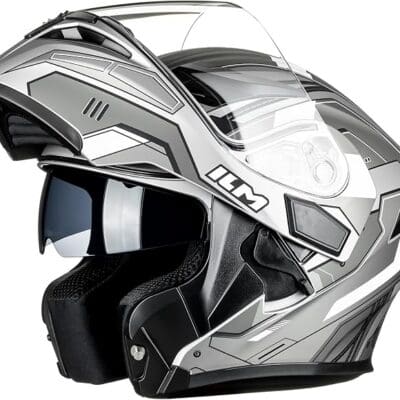 ILM Motorcycle Dual Visor Flip up Modular Full Face Helmet DOT Model 902/902L